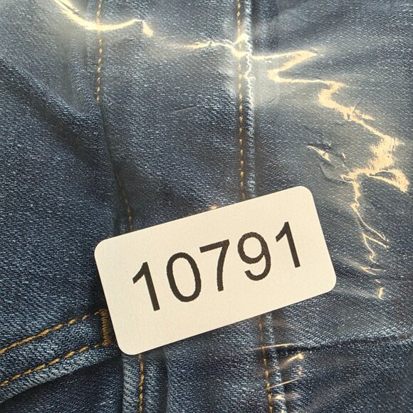 Womens Wrangler Blue Denim Corset Playsuit Strapless Smocked Back Side Zip L - Picture 11 of 12